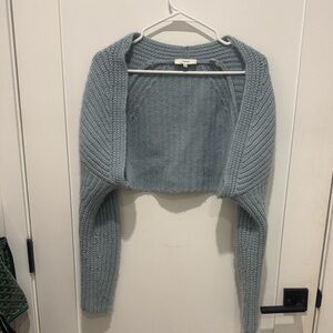 Vince Light Blue Cropped Cashmere Knit Shrug